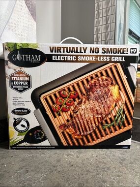 Gotham Copper-Titanium Electric Smoke-Less Grill - Copper/Black